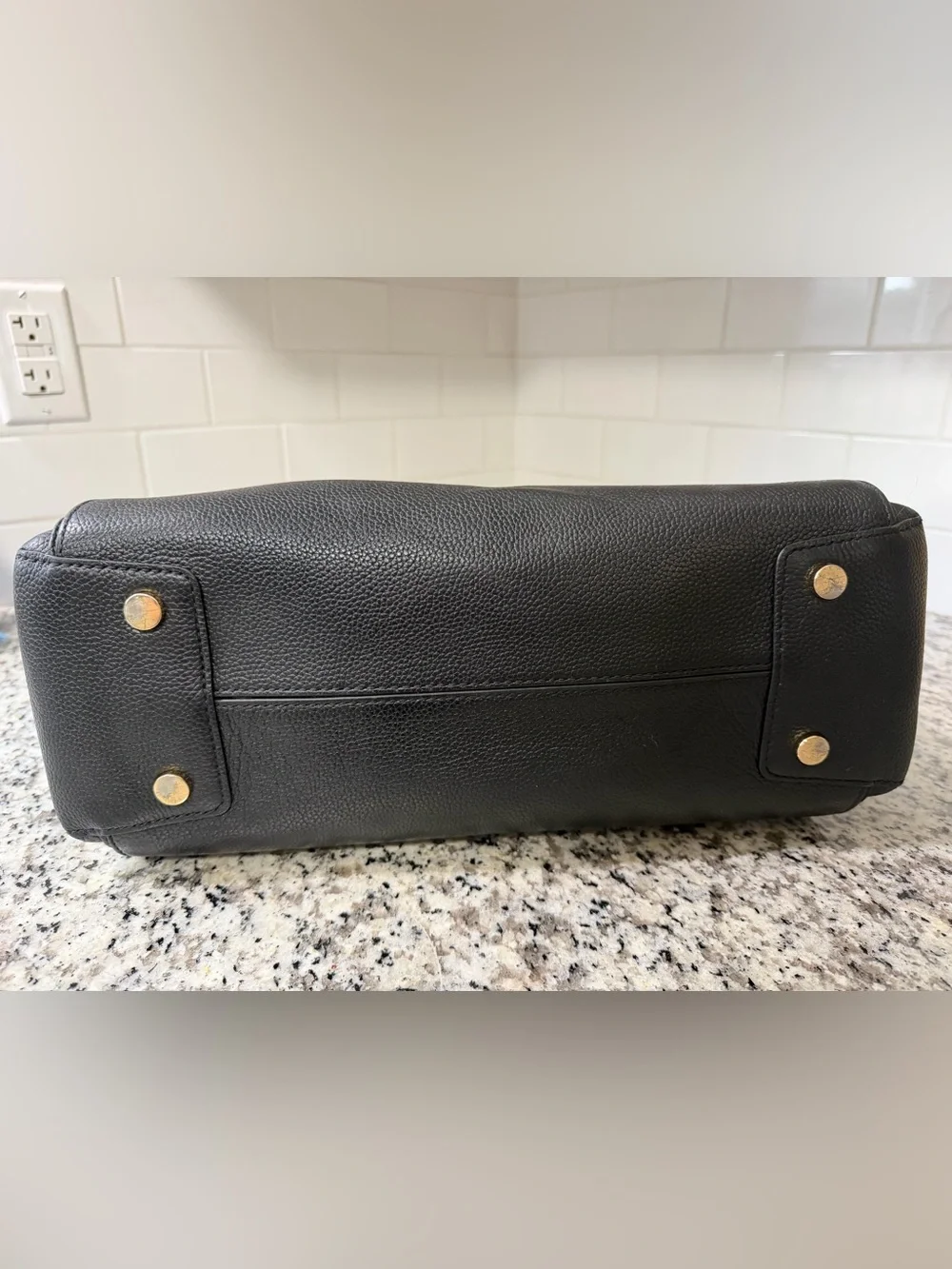 Michael Kors Mercer Large Black Belted Satchel w/ Gold Hardware